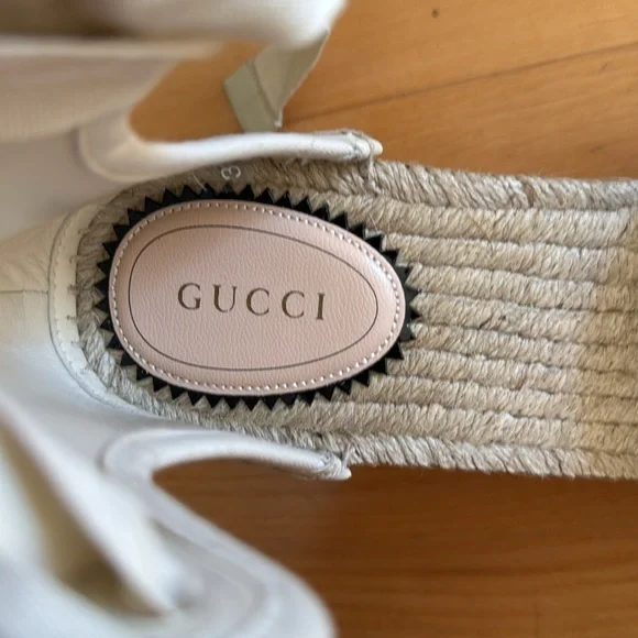 NEW Gucci GG logo espadrille wedges - Picture 8 of 9